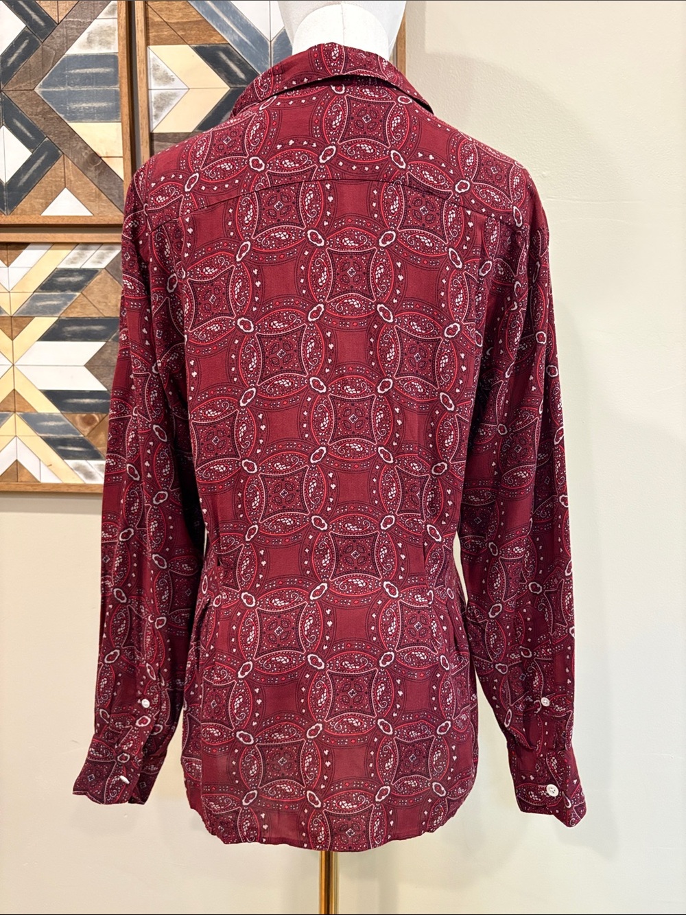 Vintage Ralph Lauren Blue Label Bandana Print Button Front Blouse size 6 - Picture 5 of 10